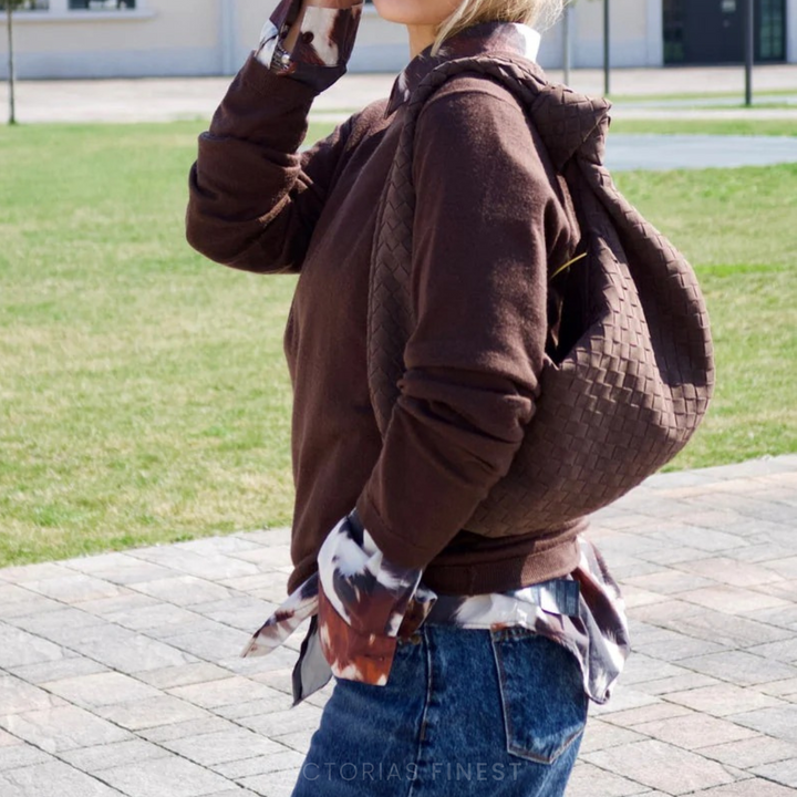 Knotted Suede Shoulder Bag