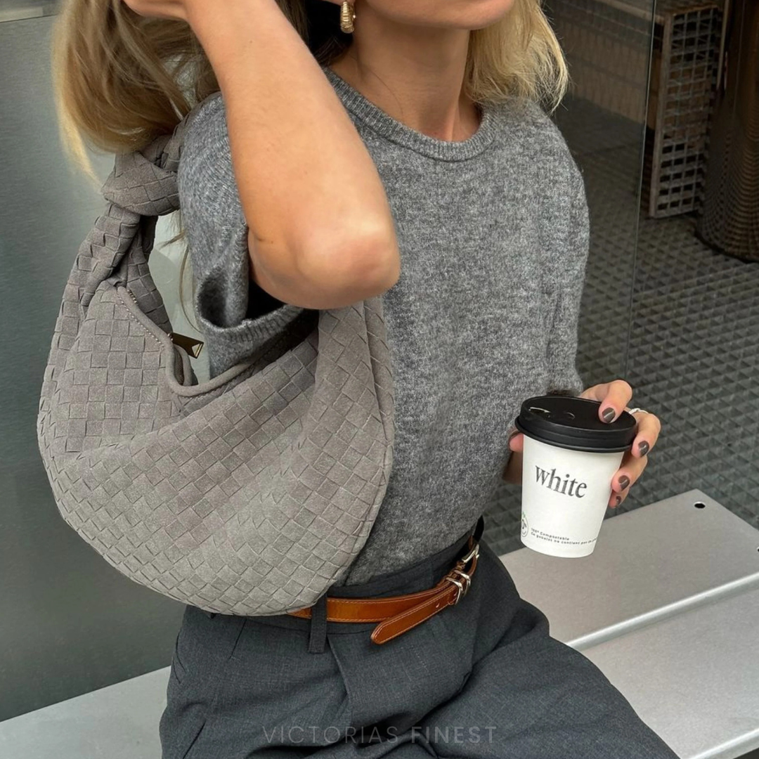 Knotted Suede Shoulder Bag