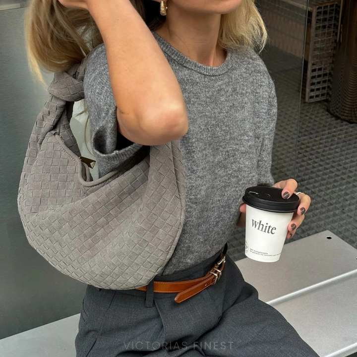 Knotted Suede Shoulder Bag