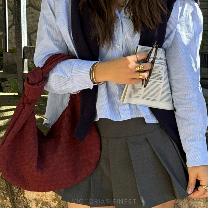 Knotted Suede Shoulder Bag