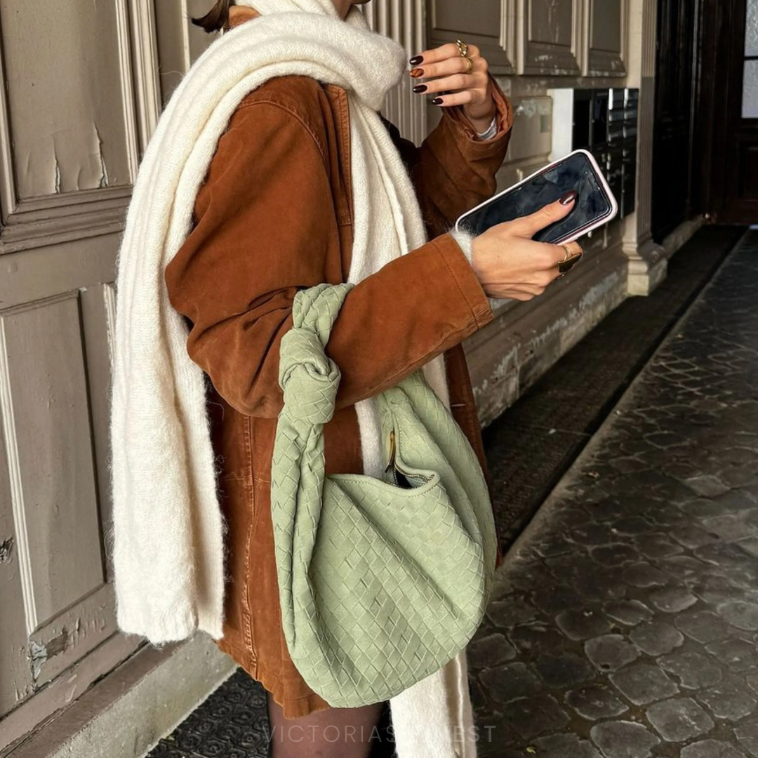 Knotted Suede Shoulder Bag