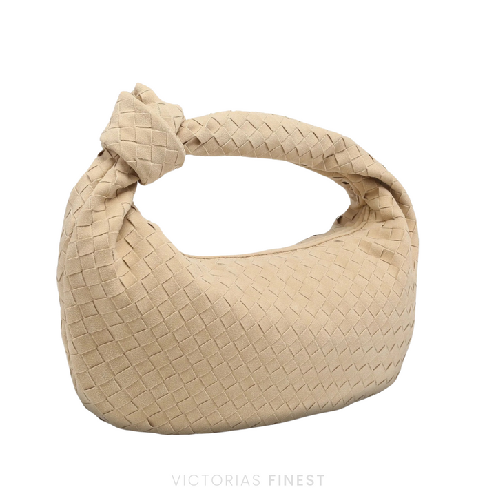 Knotted Suede Shoulder Bag