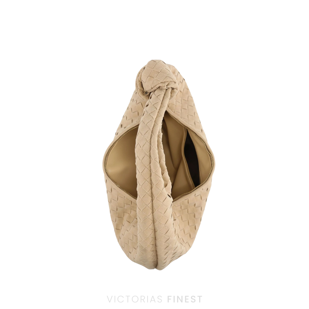 Knotted Suede Shoulder Bag